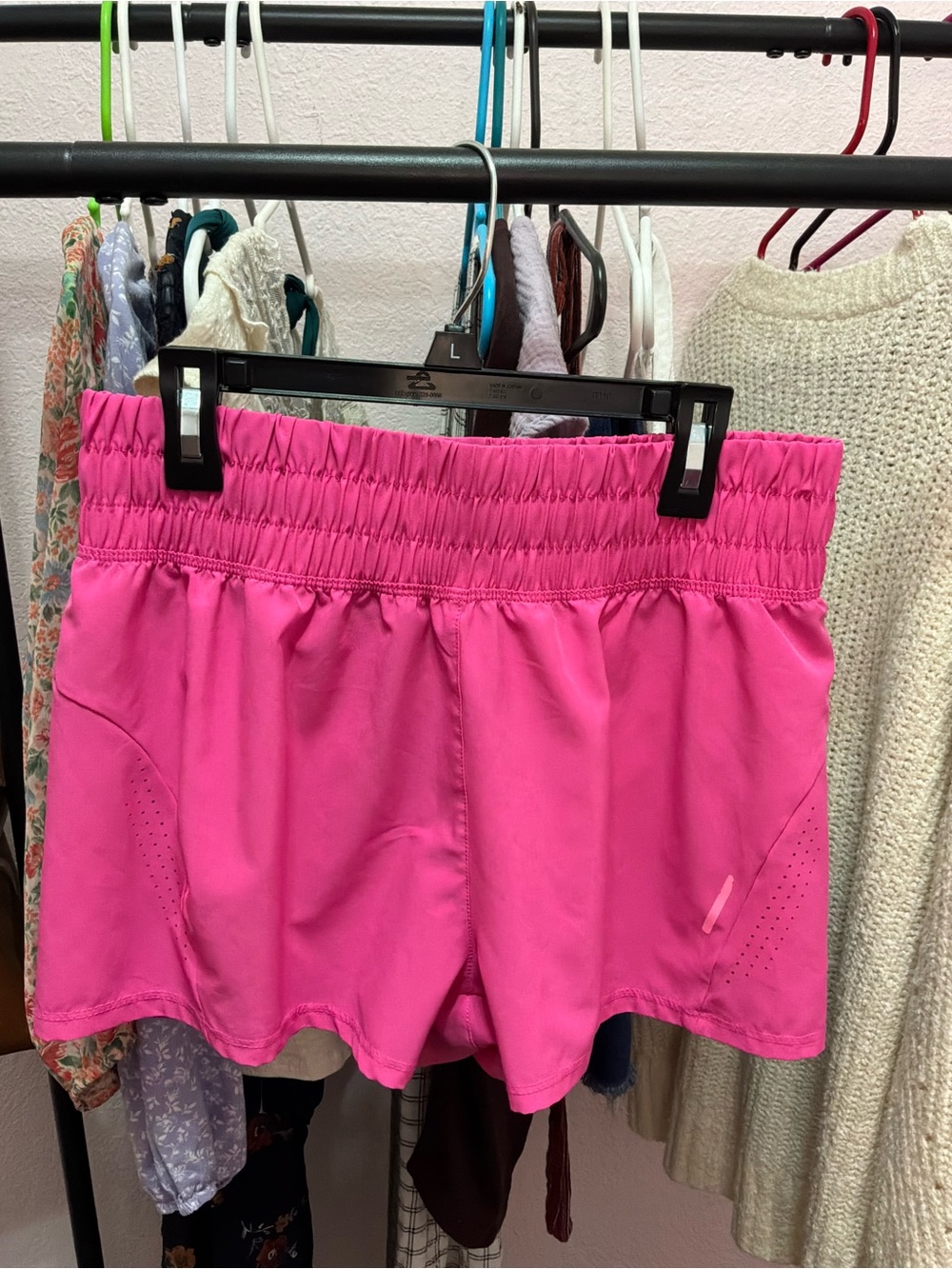 Asics Hot Pink Elastic Waist Athletic Shorts